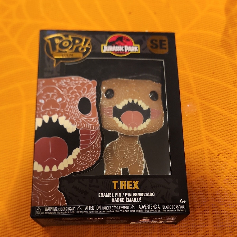 Funko Jurassic Park T. Rex Enamel Pin - Brown and Black